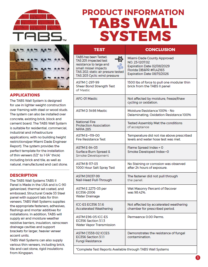 TABS Product Info
